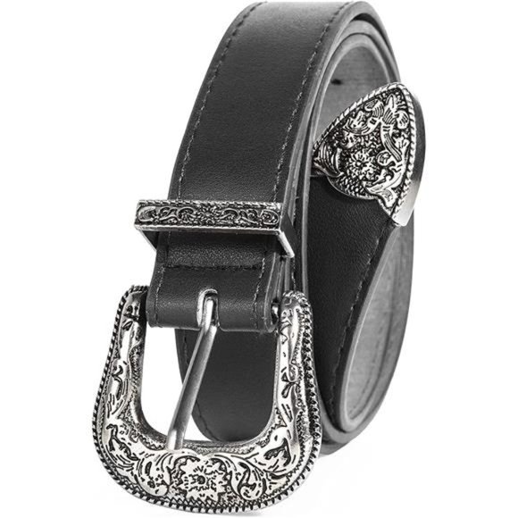 Western-Belts-for-Women - Cowboy Cowgirl-Lether-Waist-Belts with Vintage